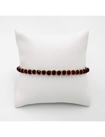 BEAUPASSANT Bracelet 1 Rang Grenat Gold