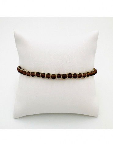 BEAUPASSANT Bracelet 1 Rang Noisette Gold