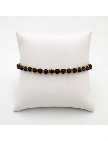 BEAUPASSANT Bracelet 1 Rang Prune Gold