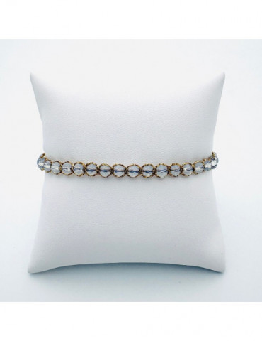 BEAUPASSANT Bracelet 1 Rang Transparent Gold