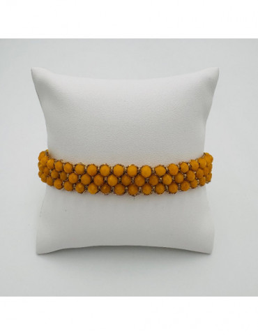 BEAUPASSANT Bracelet 3 Rangs Moutarde Gold