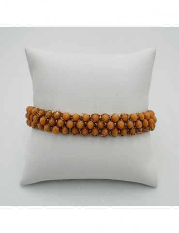 BEAUPASSANT Bracelet 3 Rangs Saumon Gold