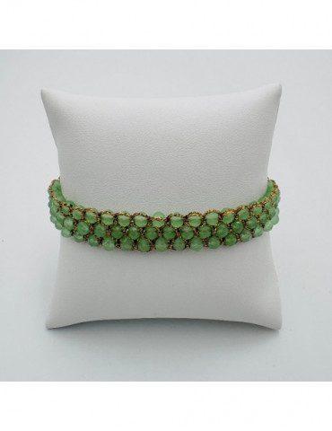 BEAUPASSANT Bracelet 3 Rangs Celadon Gold
